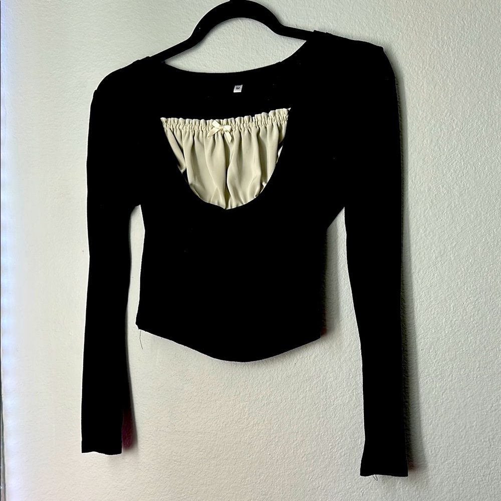 Elegant Black and Cream Women's Top